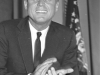 Fort Worth Chamber of Commerce breakfast, Hotel Texas, John F. Kennedy applauding during introductions, 11/22/1963